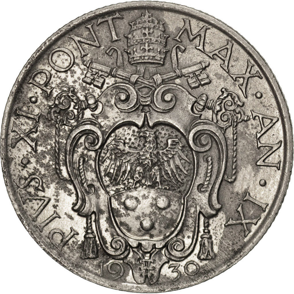 VATICAN CITY, Lira, 1930, KM #5, EF(40-45), Nickel, 7.86