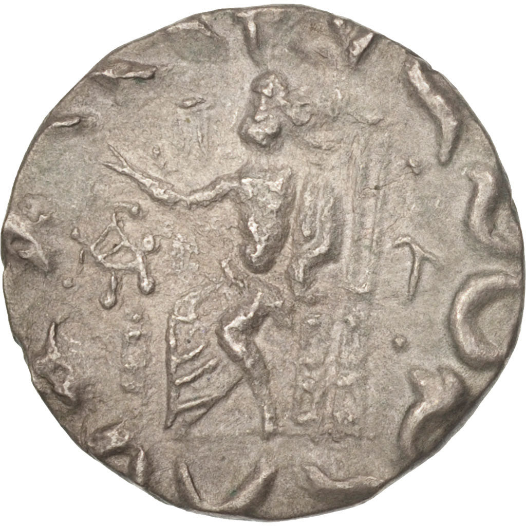 Hermaios, Drachm, 40-1 BC, AU(50-53), Silver, Sear:7741