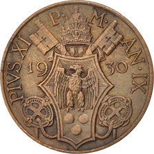 VATICAN CITY, 5 Centesimi, 1930, KM #1, EF(40-45), Bronze, 20, 3.21