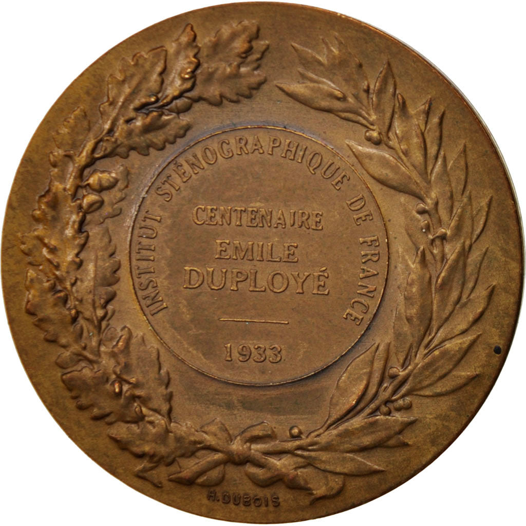France, Medal, Émile Duploye, Institut sténographique de France, Arts