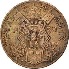 VATICAN CITY, 10 Centesimi, 1930, KM #2, AU(50-53), Bronze, 5.55