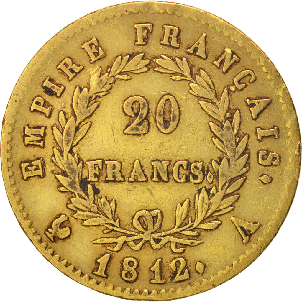 France, Napoléon I, 20 Francs, 1812, Paris, EF(40-45), Gold, KM:695.1