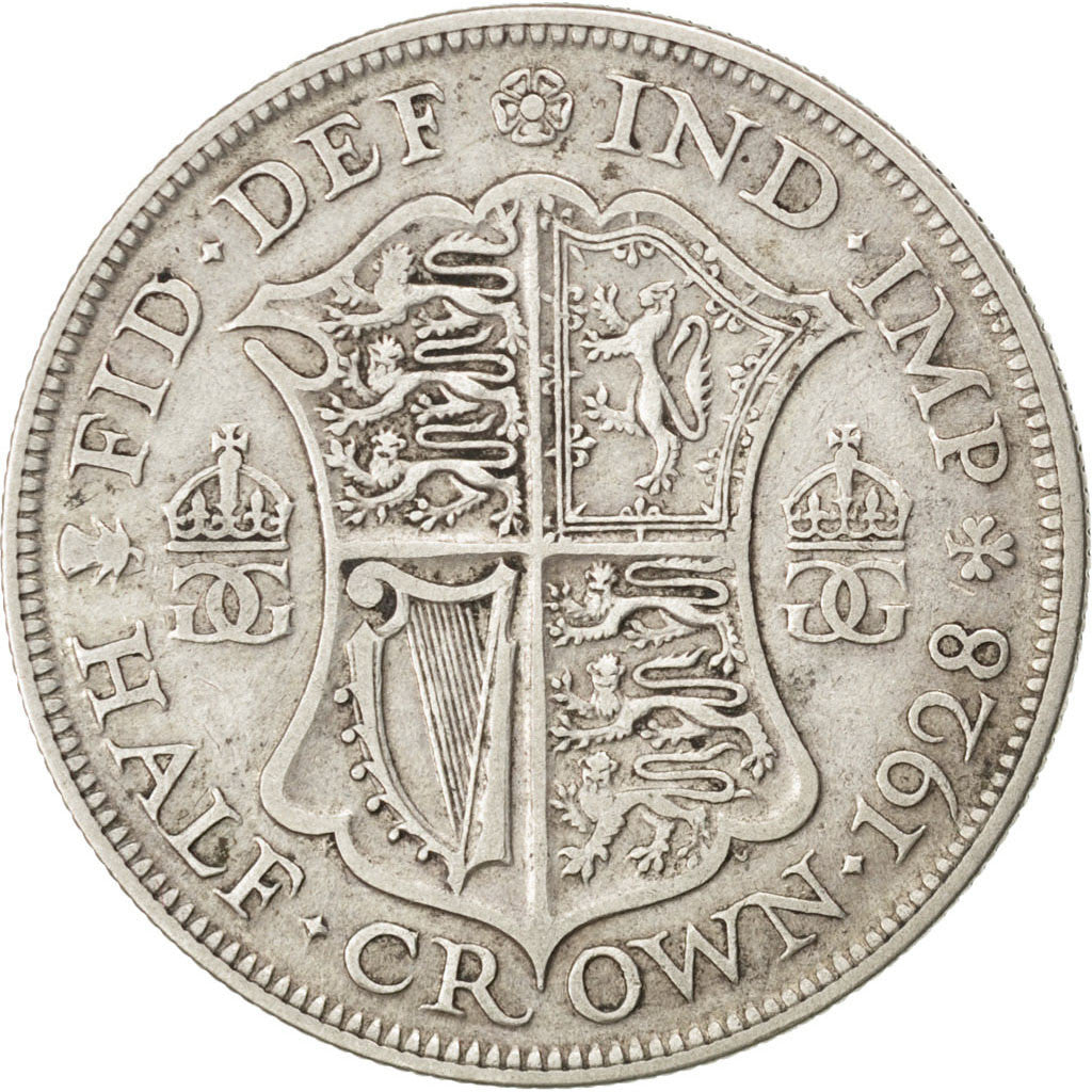 GREAT BRITAIN, 1/2 Crown, 1928, KM #835, EF(40-45), Silver, 32.3, 14.05