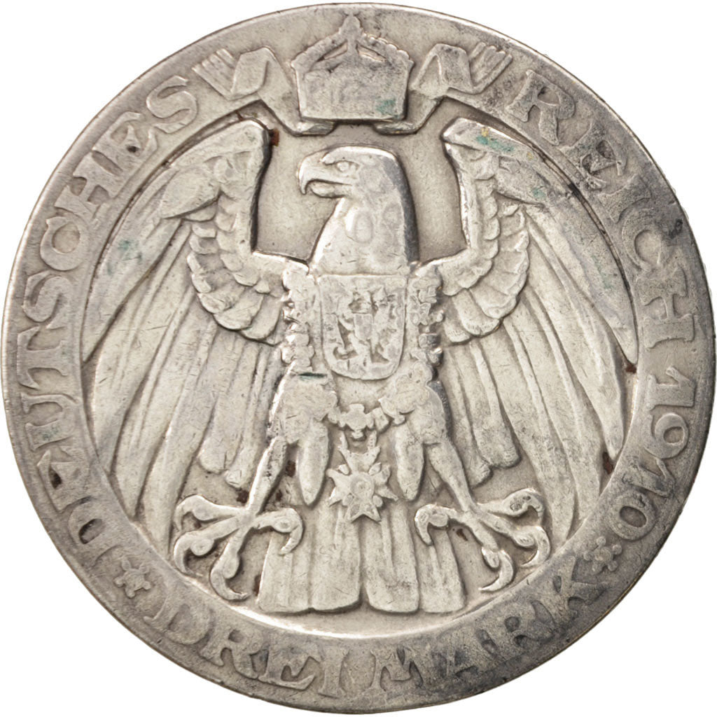 Munten, Duitse staten, PRUSSIA, Wilhelm II, 3 Mark, 1910, Berlin, FR, Zilver