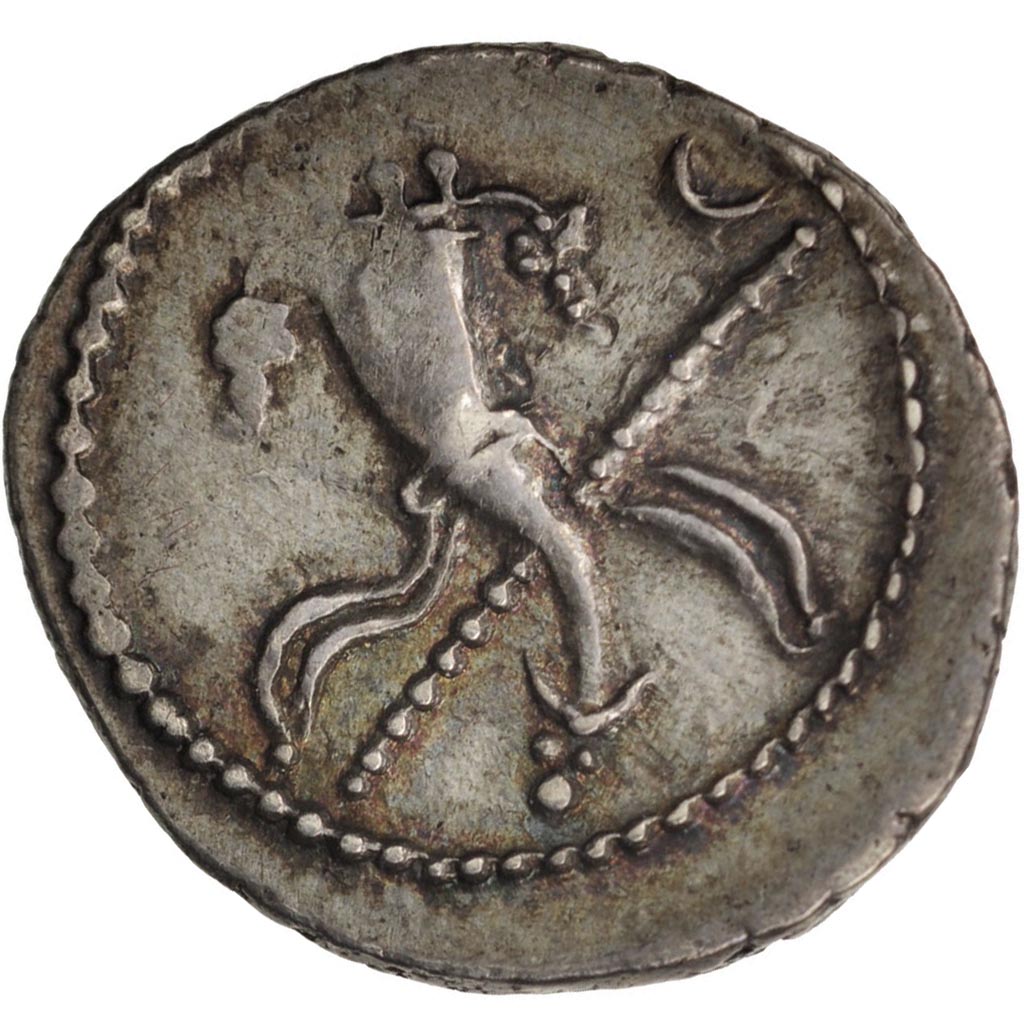 Mauritania, Juba II, Denarius, 20 BC - 20 AD, Cesare, AU(50-53), Silver