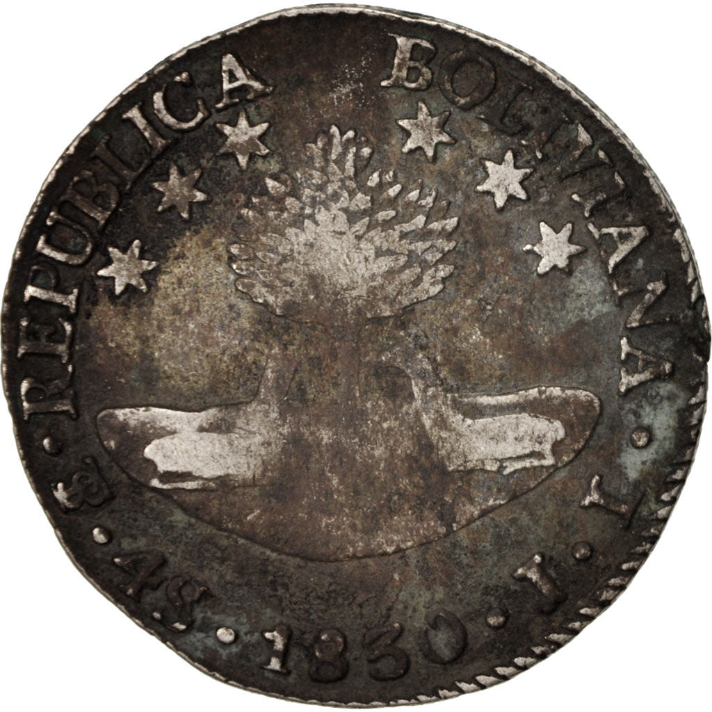 Coin, Bolivia, 4 Soles, 1830, Potosi, VF(20-25), Silver, KM:96a.1
