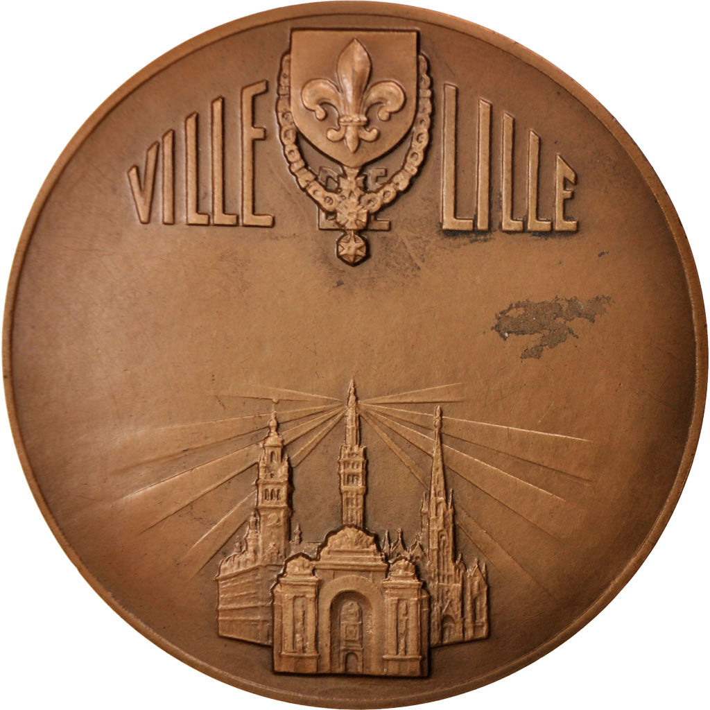 France, Medal, Ville de Lille, Politics, Society, War, 1979, Benard, AU(55-58)