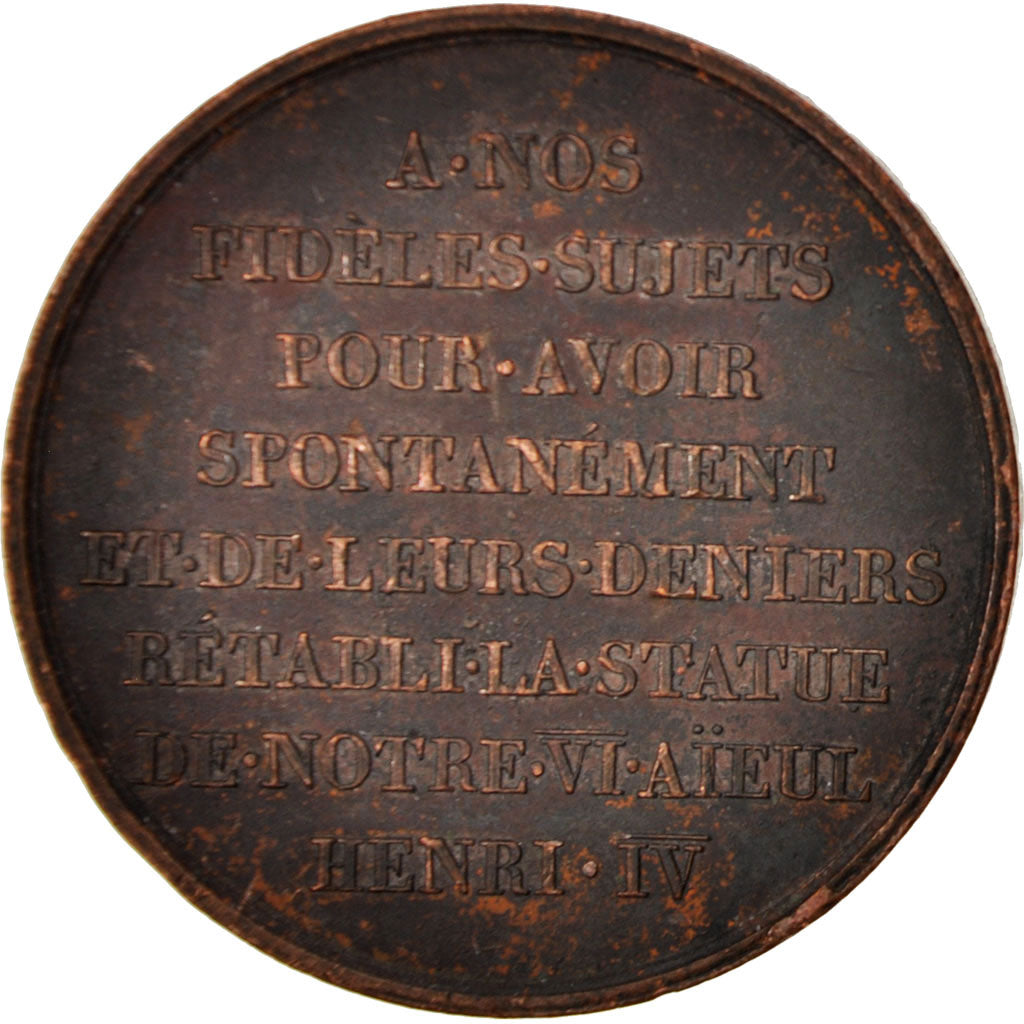 Frankreich, Medal, Henry IV statue re-establishment, History, Gayrard, SS