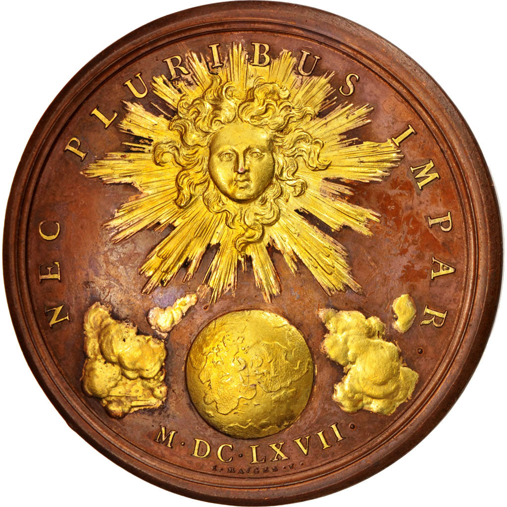 France, Medal, Louis XIV coronation, Louis XIV, History, 1667, MS(63), Bronze