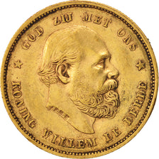 Paesi Bassi, William III, 10 Gulden, 1879, BB+, Oro, KM:106