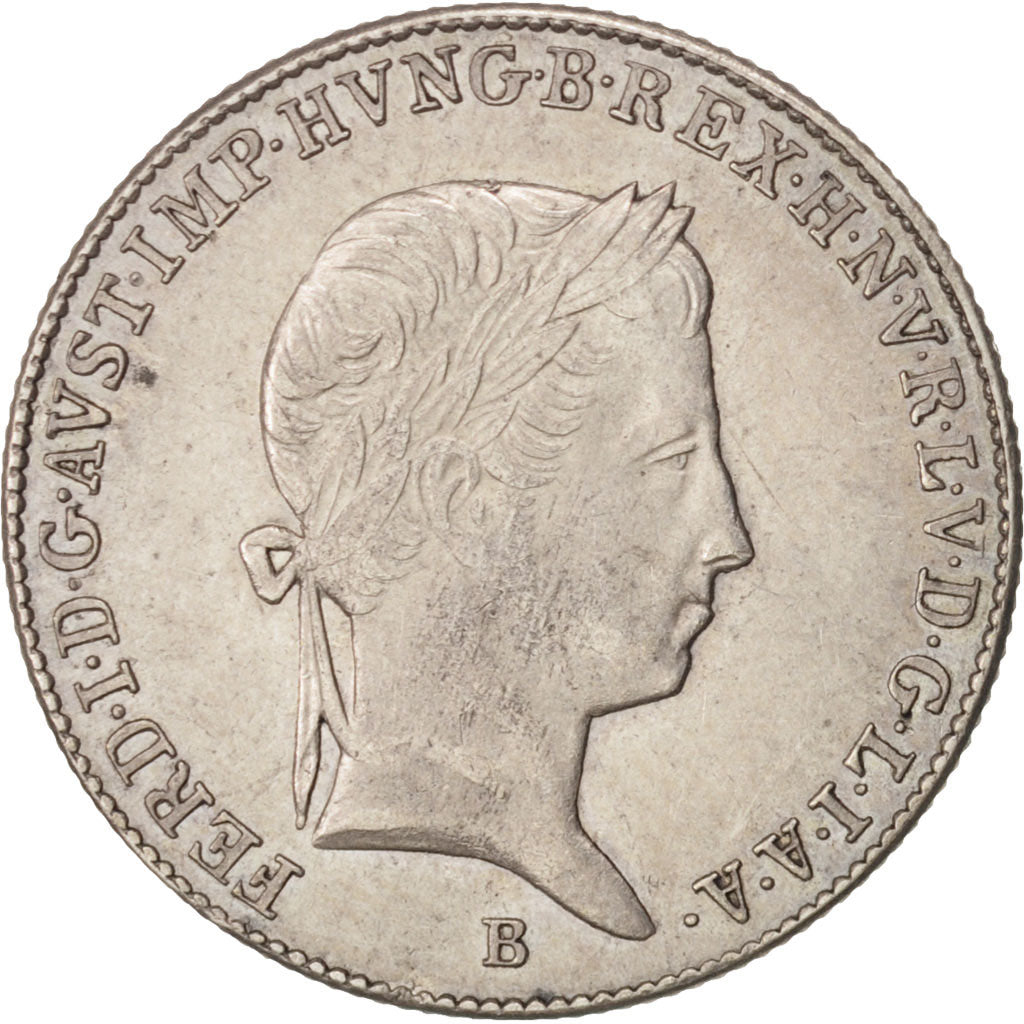 Coin, Hungary, Ferdinand V, 10 Krajczar, 1848, Budapest, AU(55-58), Silver
