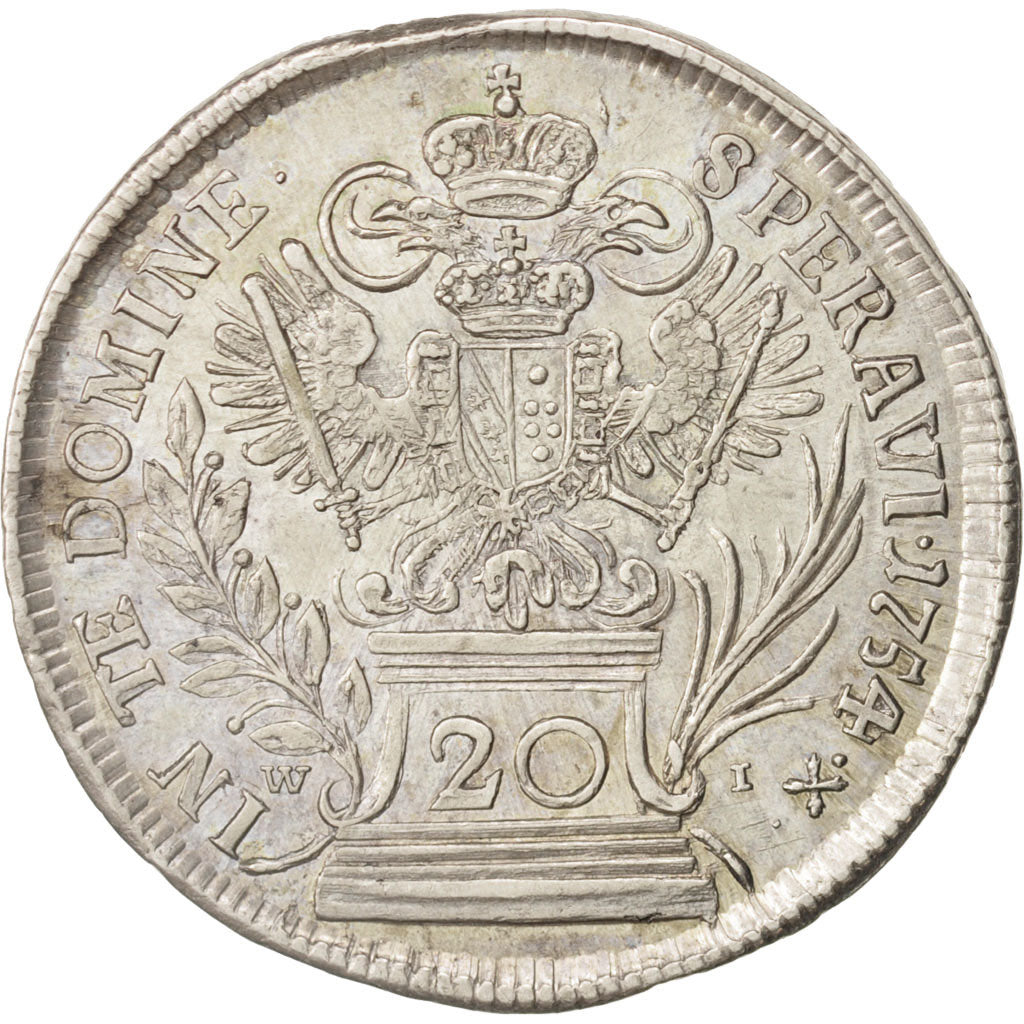 Coin, Austria, Franz I, 20 Kreuzer, 1754, Vienne, MS(64), Silver, KM:2028