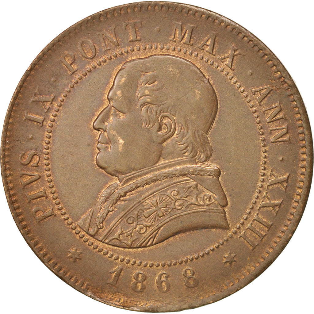 ITALIAN STATES, PAPAL STATES, Pius IX, 4 Soldi, 20 Centesimi, 1868, Roma