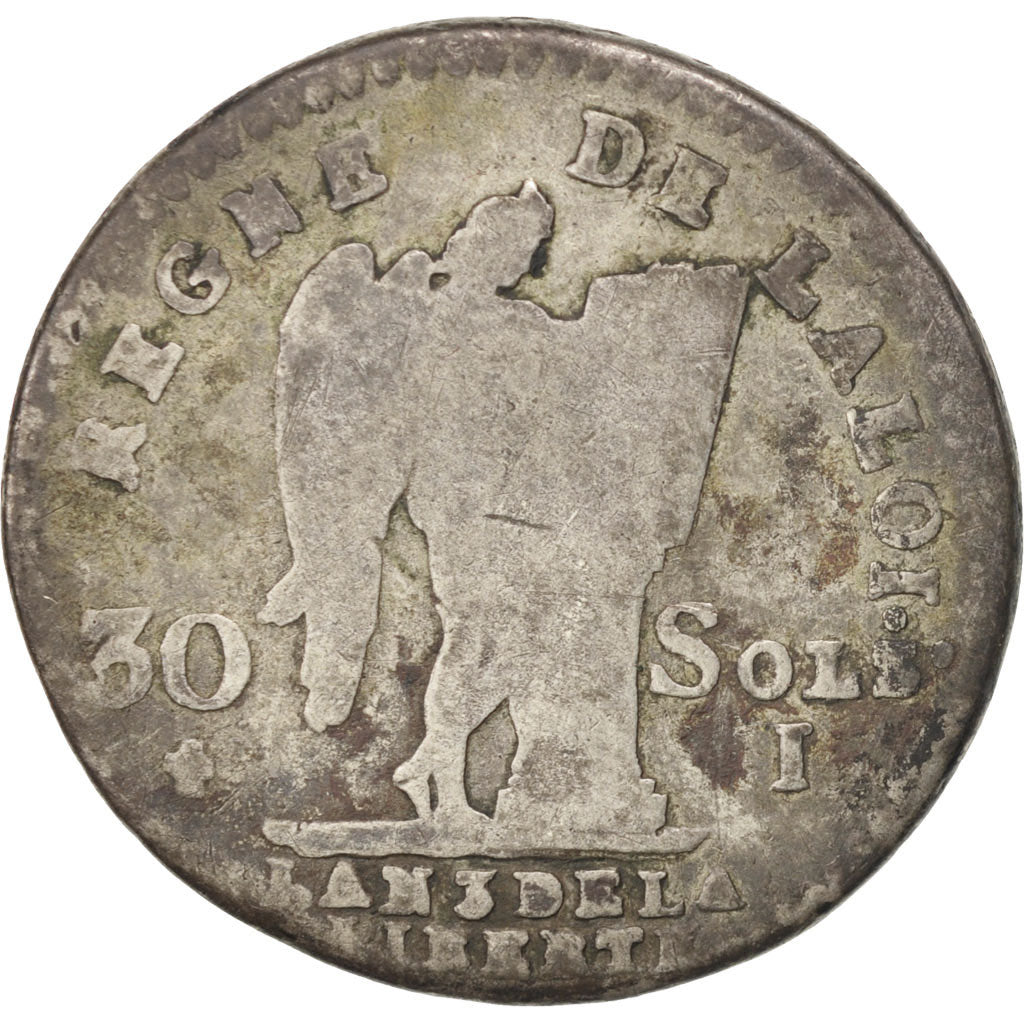 Coin, France, 30 sols françois, 30 Sols, 1791, Limoges, F(12-15), Silver