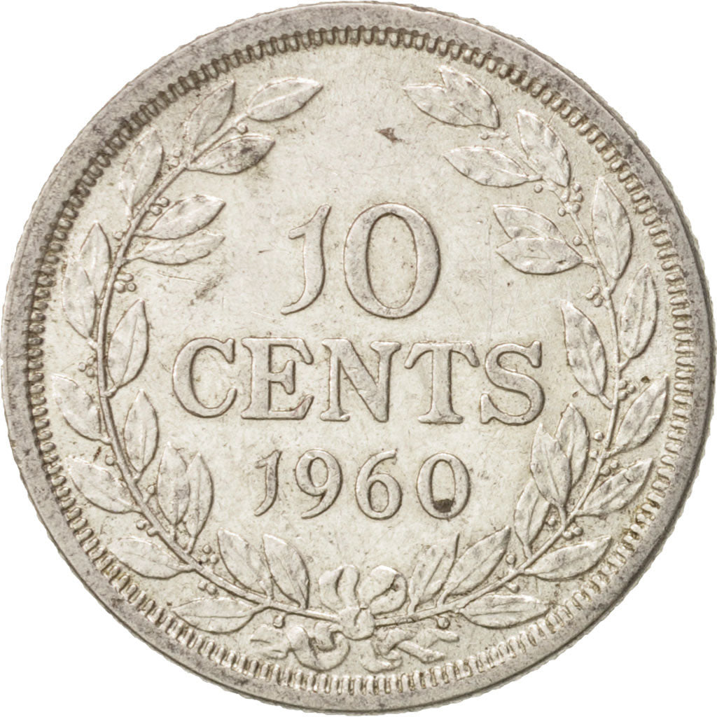 Liberia, 10 Cents, 1960, MS(60-62), Silver, KM:15