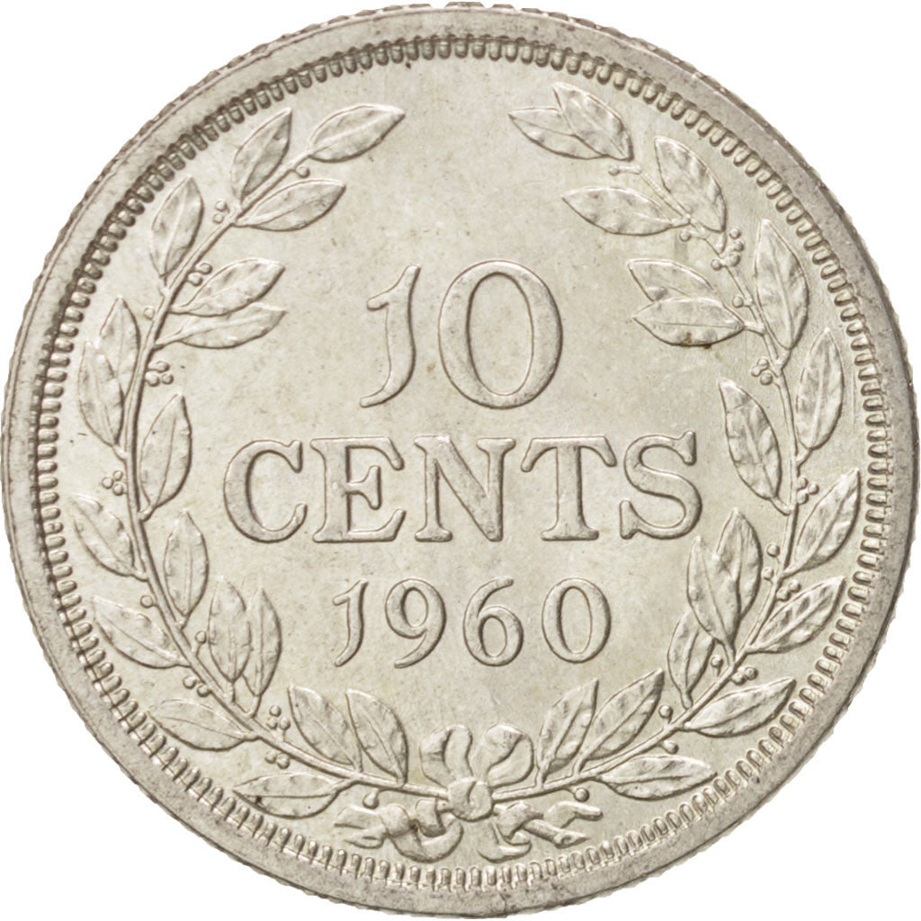 Liberia, 10 Cents, 1960, MS(64), Silver, KM:15