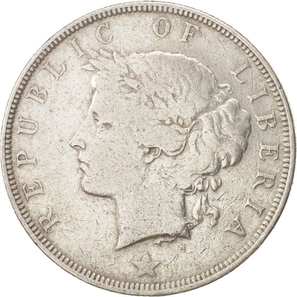 Liberia, 50 Cents, 1906, Heaton, Birmingham, England, VF(20-25), Silver, KM:9