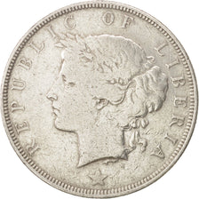 Liberia, 50 Cents, 1906, Heaton, Birmingham, England, VF(20-25), Silver, KM:9