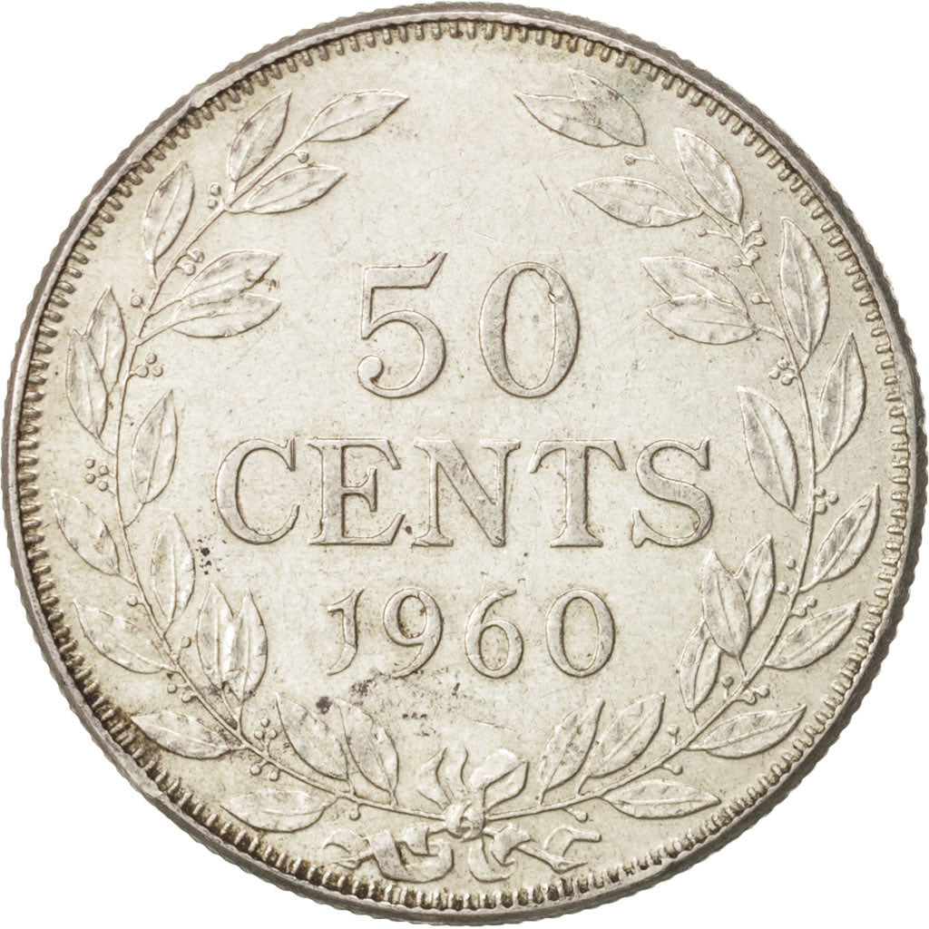 Coin, Liberia, 50 Cents, 1960, Heaton, AU(55-58), Silver, KM:17