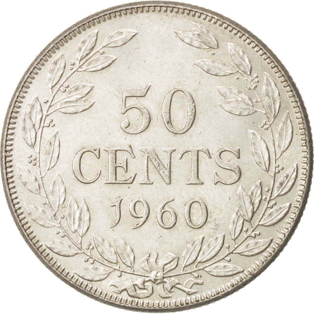 Liberia, 50 Cents, 1960, Heaton, SPL, Argent, KM:17