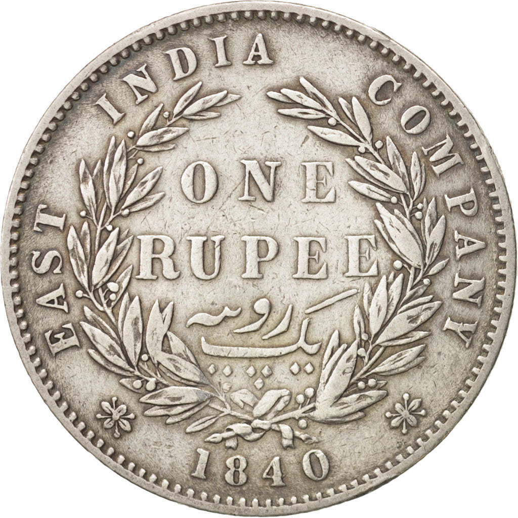 INDIA-BRITISH, Victoria, Rupee, 1840, Bombay, VF(30-35), Silver, KM:457.2