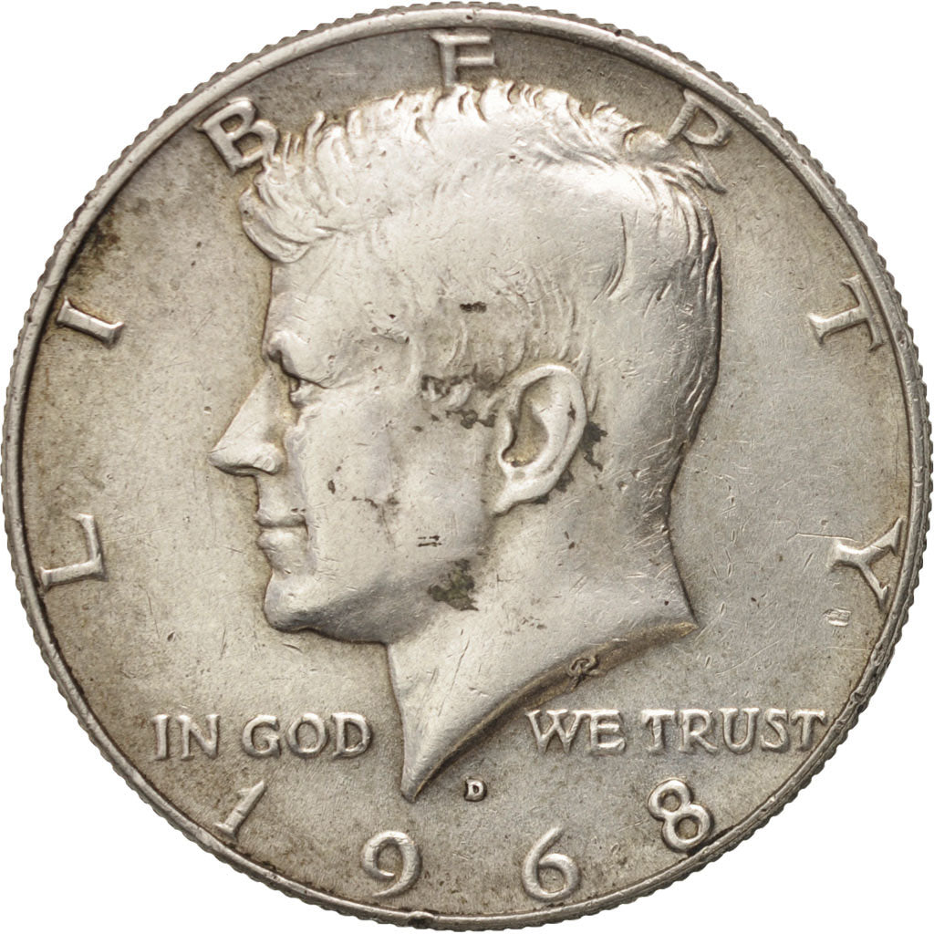 Coin, United States, Kennedy Half Dollar, Half Dollar, 1968, U.S. Mint, Denver