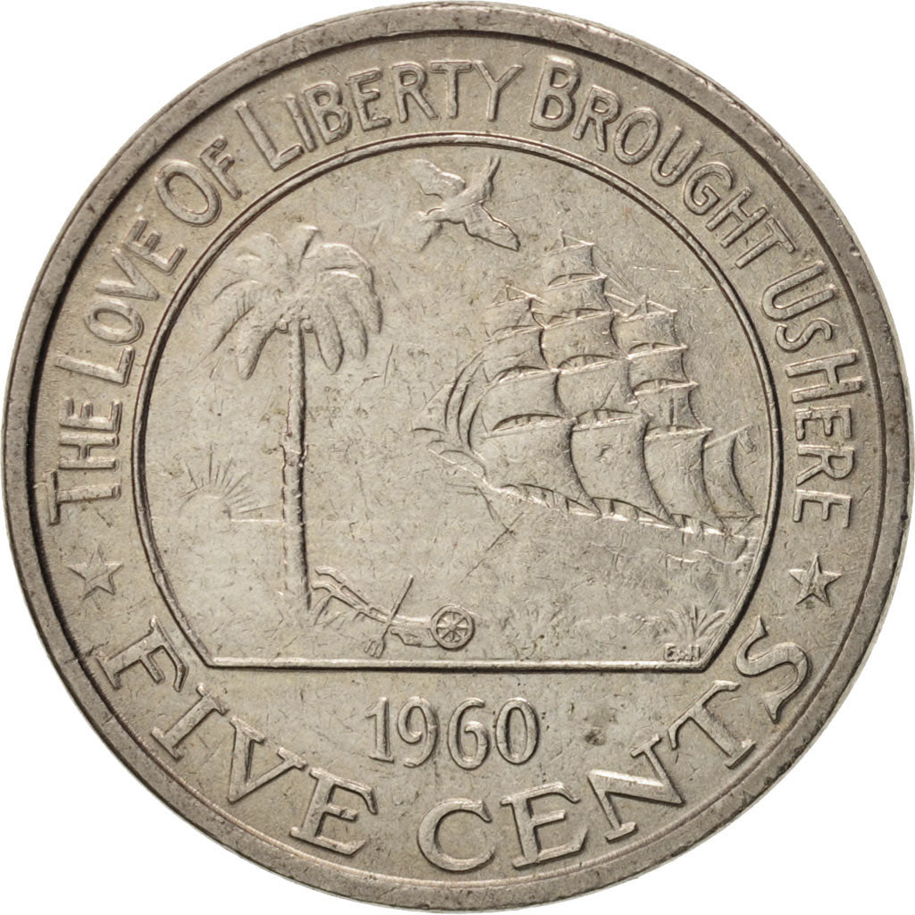 Liberia, 5 Cents, 1960, Heaton, TTB+, Copper-nickel, KM:14