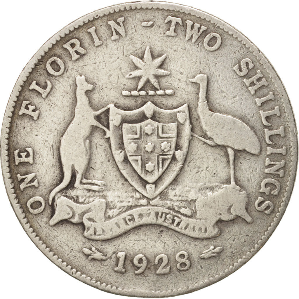 Coin, Australia, George V, Florin, 1928, Melbourne, VF(20-25), Silver, KM:27