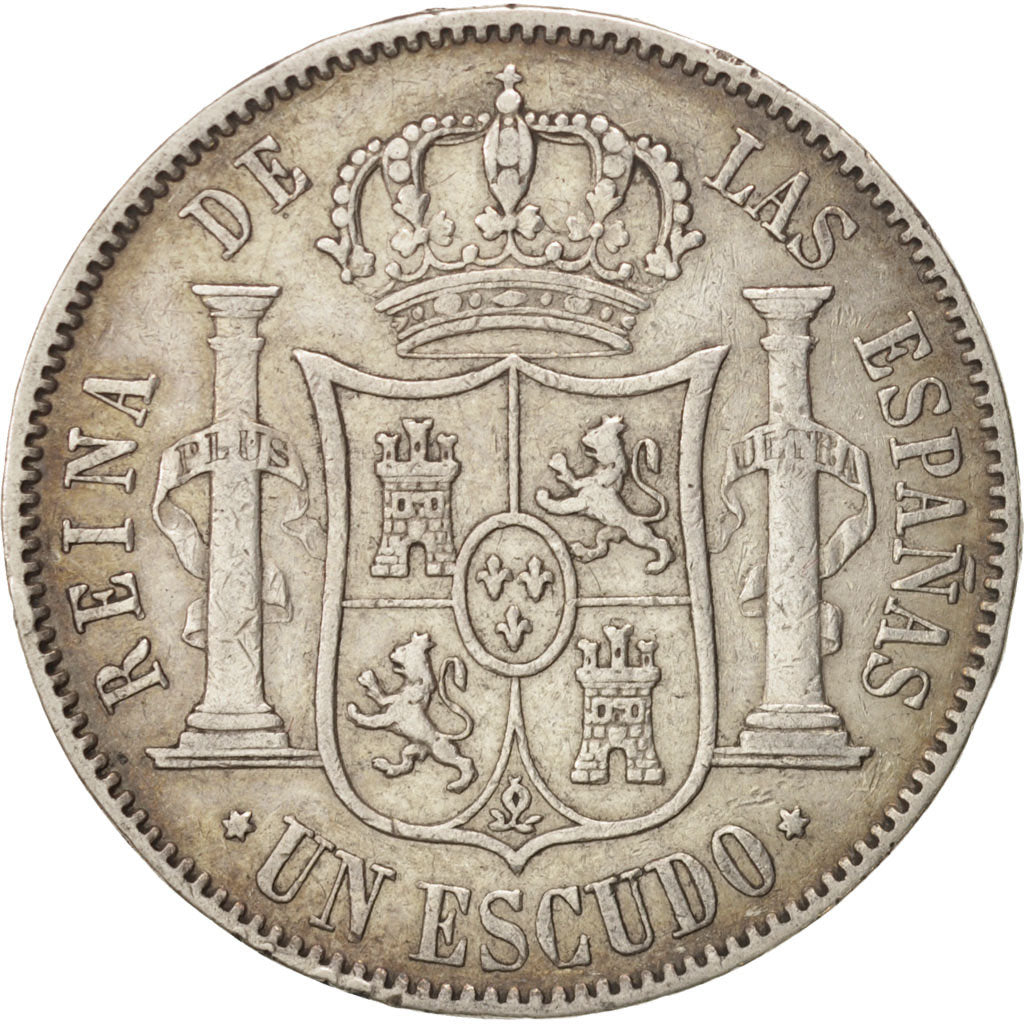 Spain, Isabel II, Escudo, 1867, VF(30-35), Silver, KM:626.1