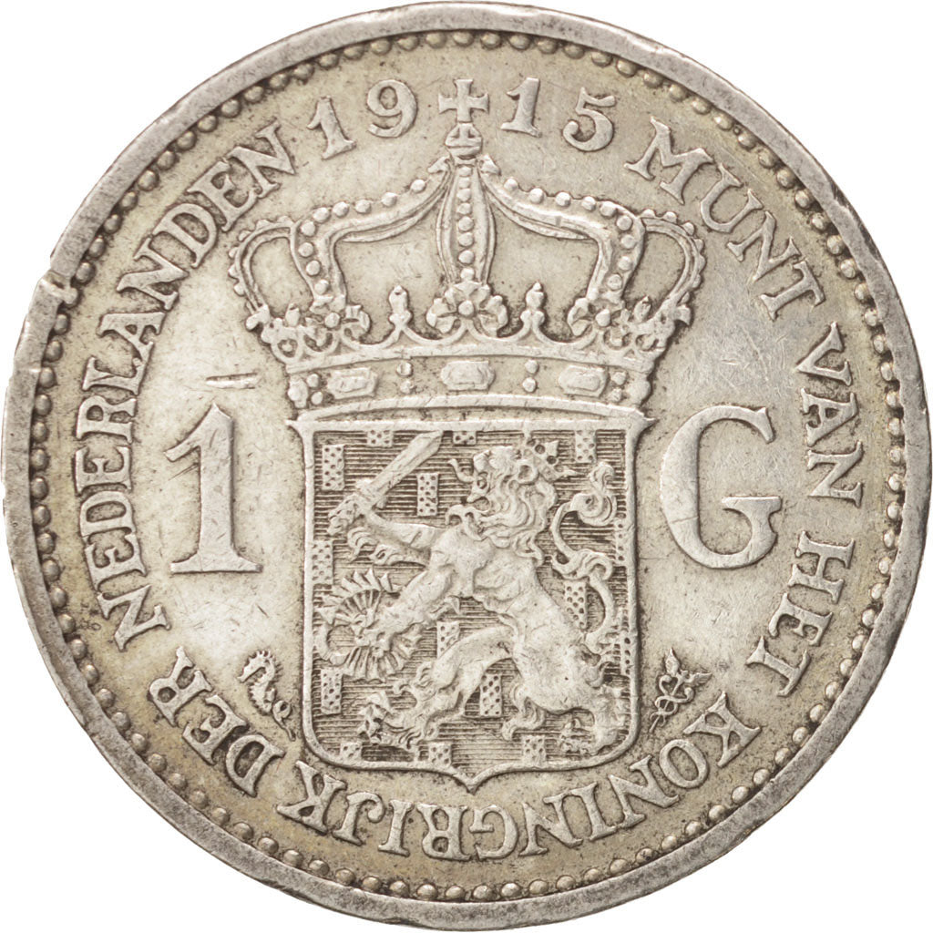 Coin, Netherlands, Wilhelmina I, Gulden, 1915, EF(40-45), Silver, KM:148