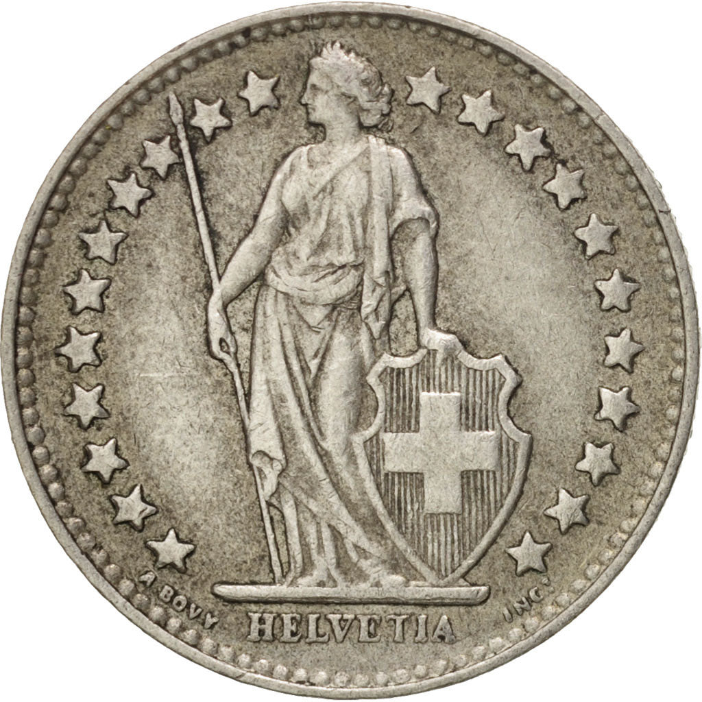 Coin, Switzerland, 1/2 Franc, 1944, Bern, EF(40-45), Silver, KM:23