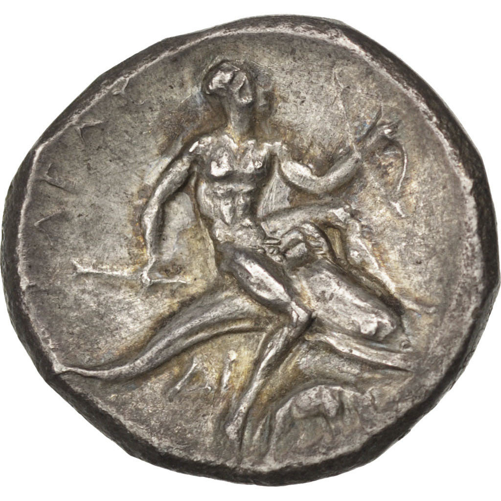 Coin, Calabria, Taranto (281-272 BC), Taras, son of Poseidon, Stater, Tarentum