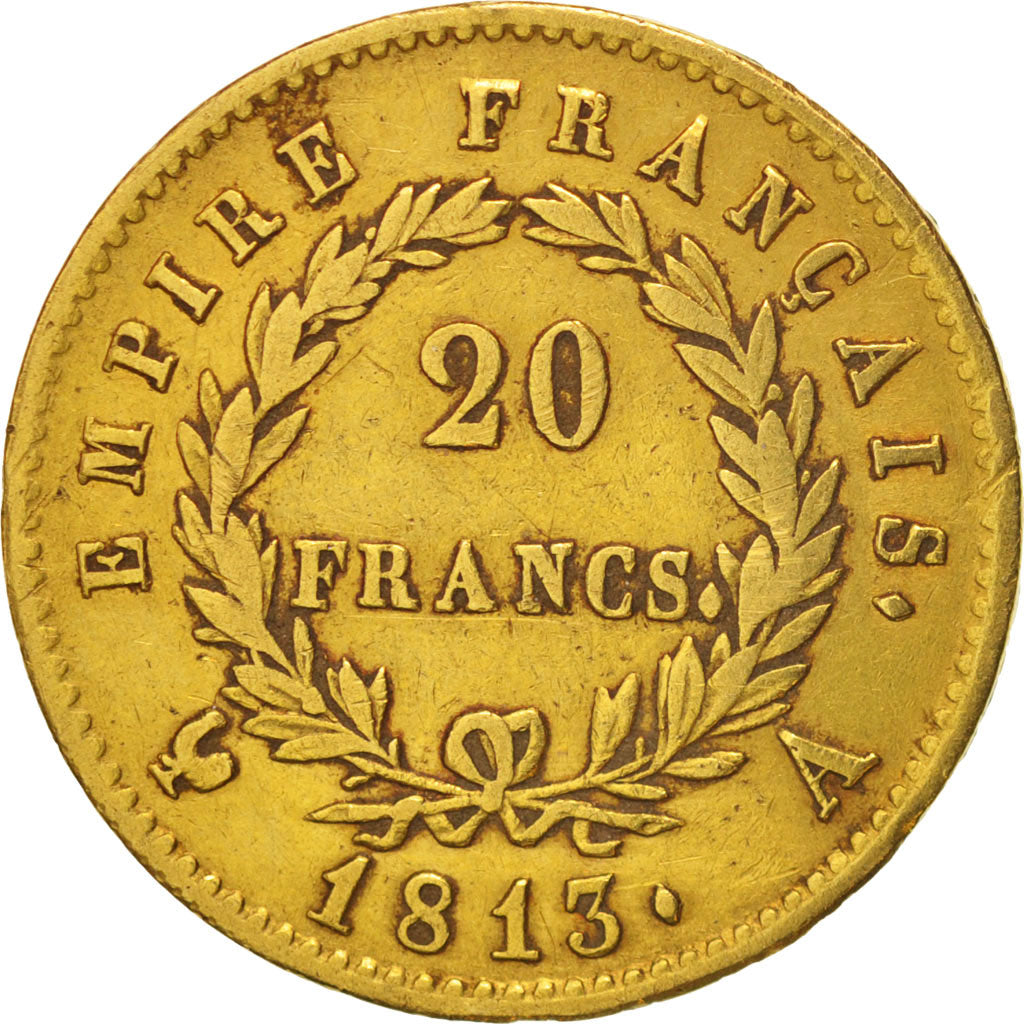 France, Napoléon I, 20 Francs, 1813, Paris, EF(40-45), Gold, KM:695.1