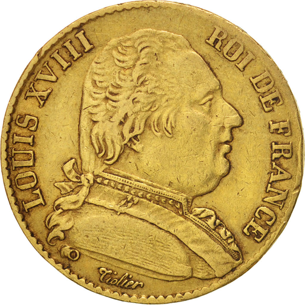 Frankreich, Louis XVIII, Louis XVIII, 20 Francs, 1814, Paris, SS, Gold