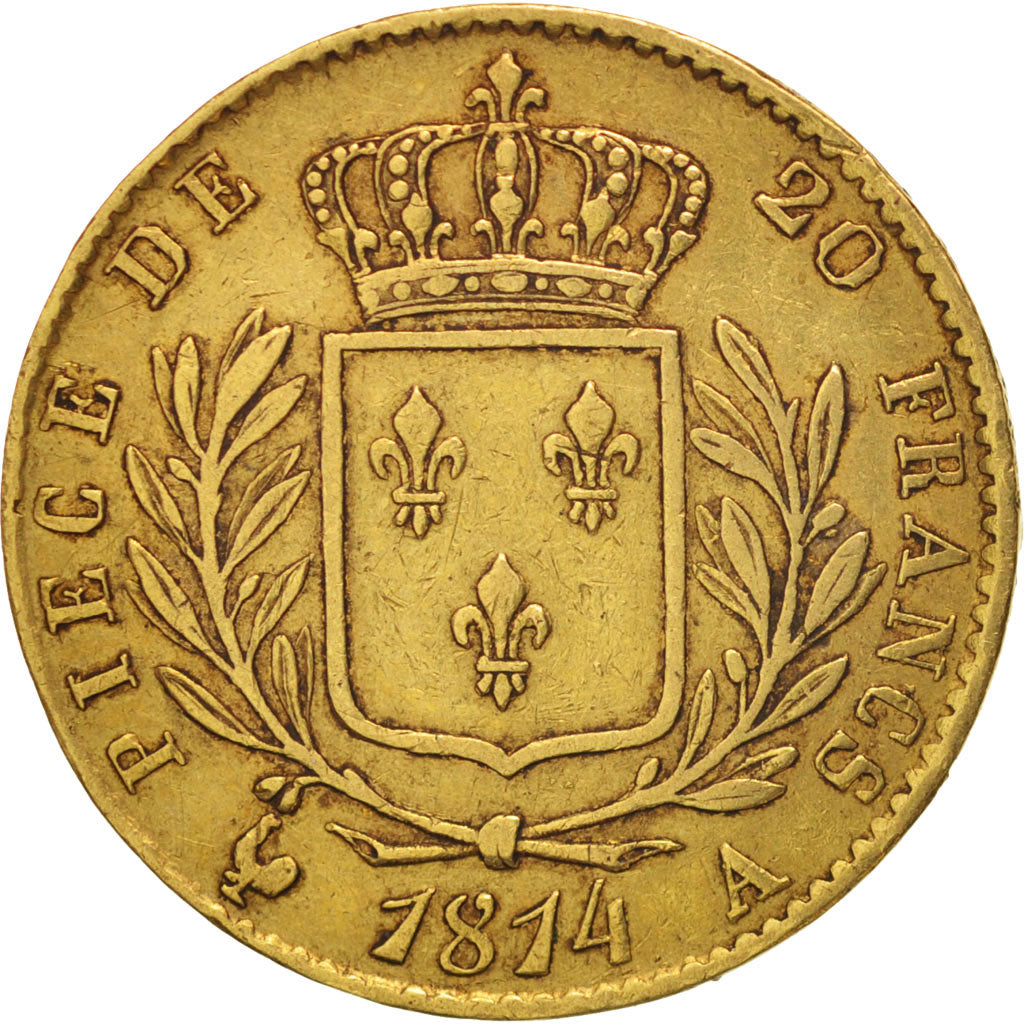 Frankreich, Louis XVIII, Louis XVIII, 20 Francs, 1814, Paris, SS, Gold