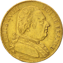 France, Louis XVIII, Louis XVIII, 20 Francs, 1815, Paris, TB+, Or, KM:706.1