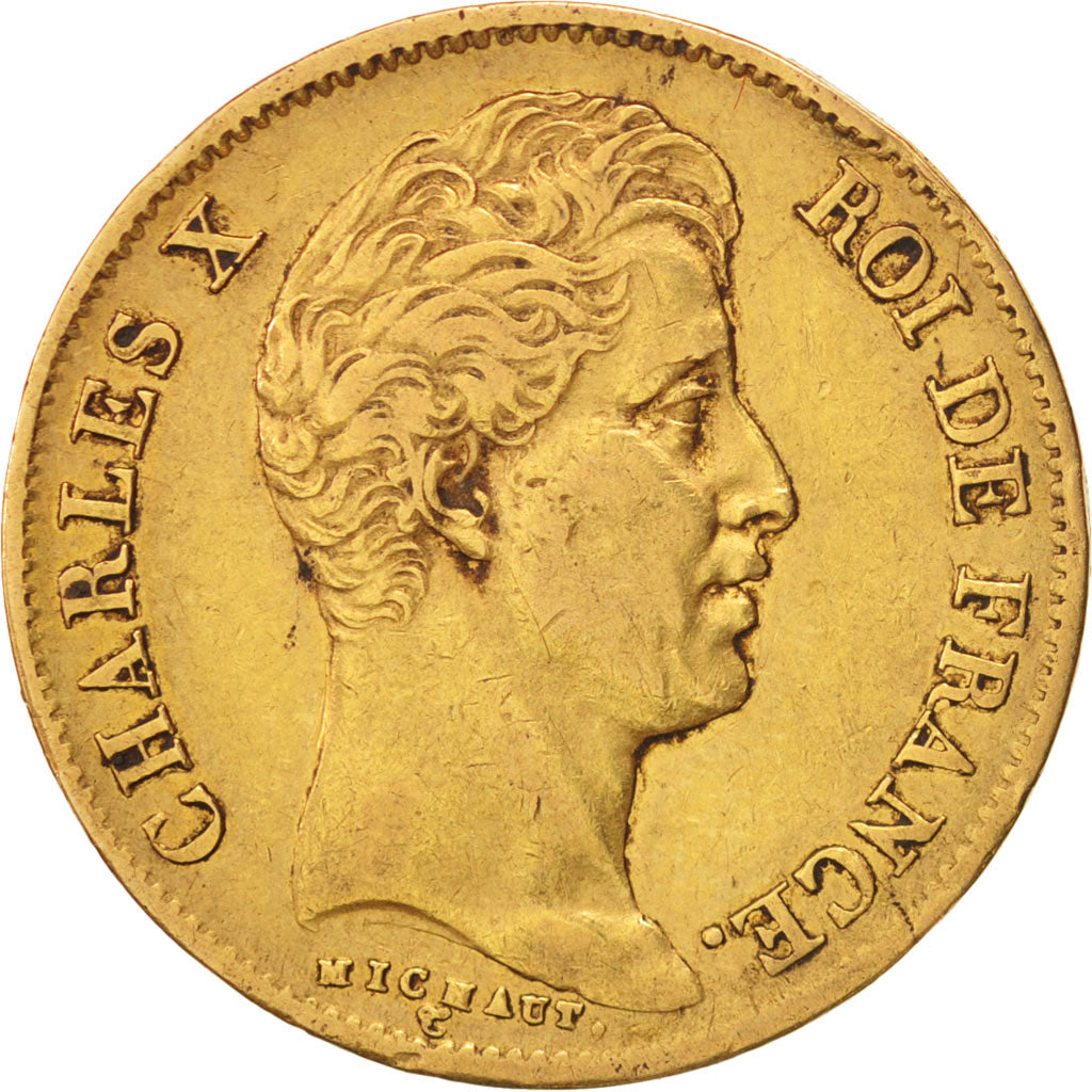 France, Charles X, 40 Francs, 1830, Paris, VF(20-25), Gold, KM:721.1