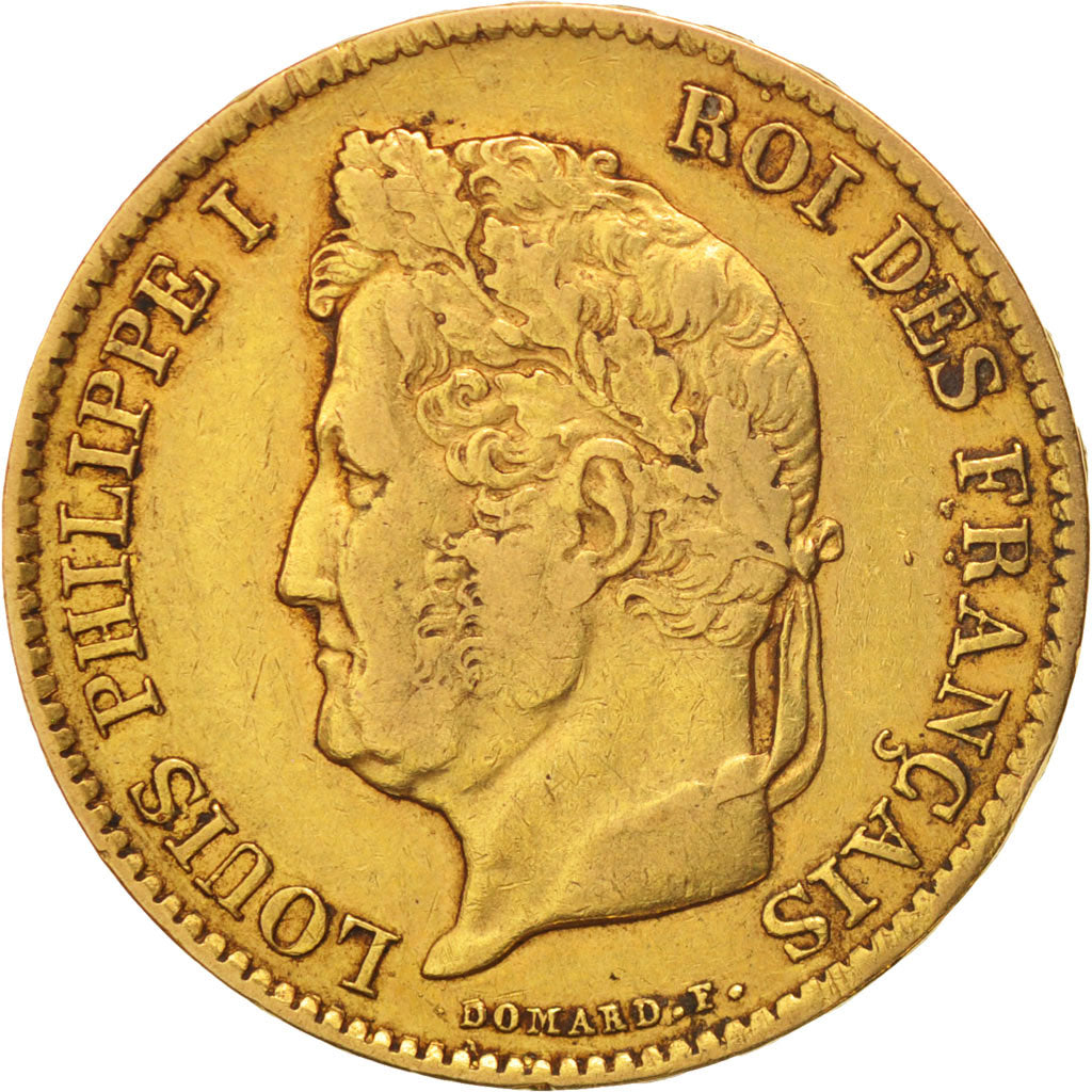 France, Louis-Philippe, 40 Francs, 1834, Paris, VF(20-25), Gold, KM:747.1