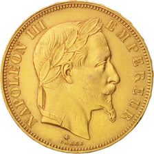 France, Napoleon III, Napoléon III, 50 Francs, 1865, Paris, AU(50-53), Gold