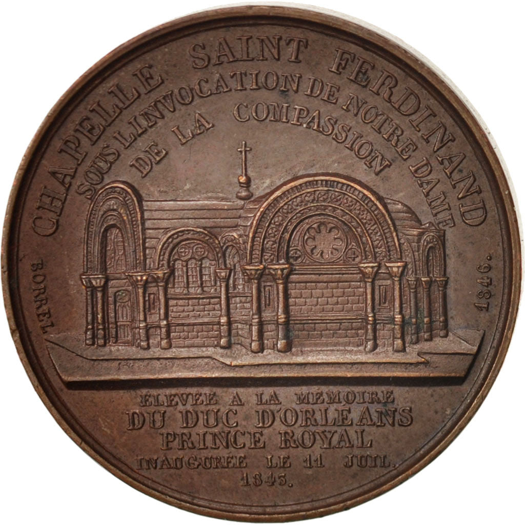 France, Medal, Ferdinand Philippe, Duc D'orléans, Chapelle Saint Ferdinand