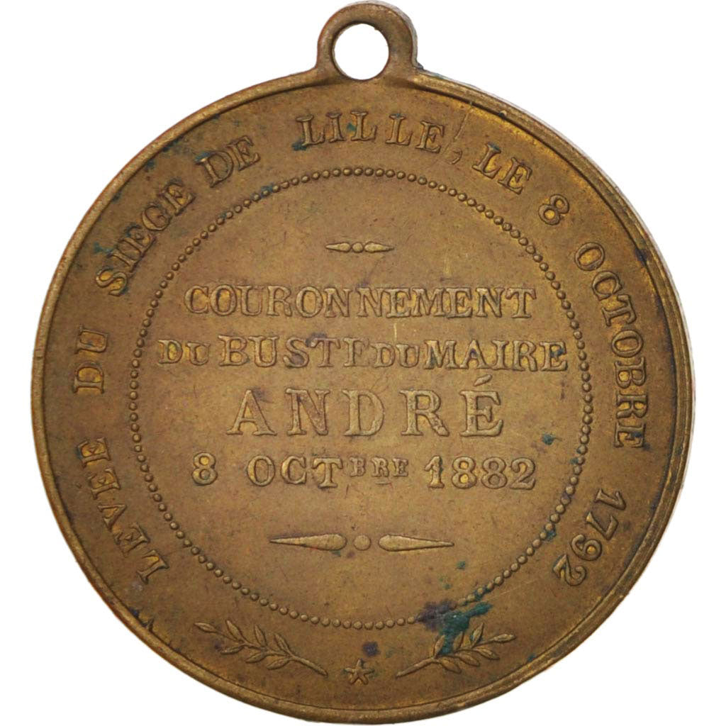Frankreich, Medal, Ville de Lille, Couronnement du buste du maire André