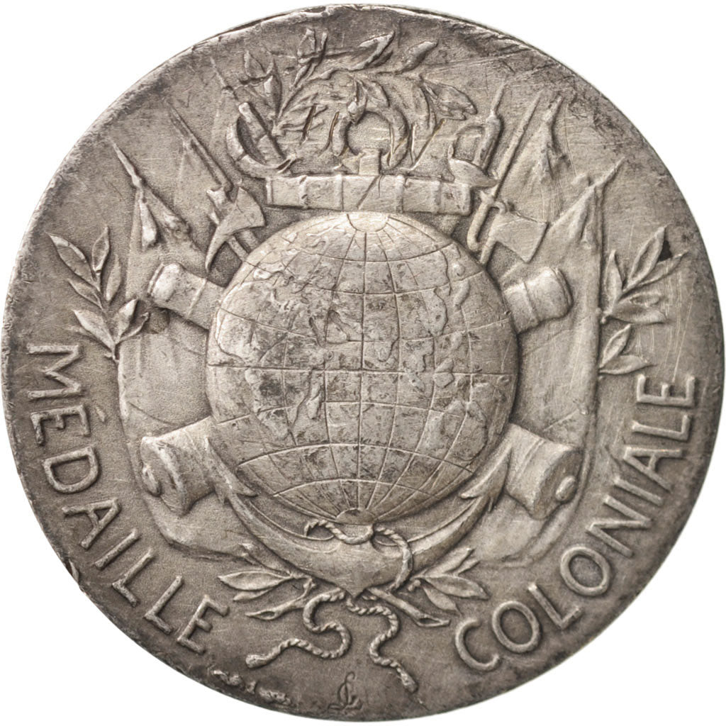 Francia, Medal, Médaille Coloniale, History, BB+, Argento