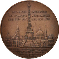 Frankreich, Medal, La Tour Eiffel, Politics, Society, War, 1889, SS+, Bronze