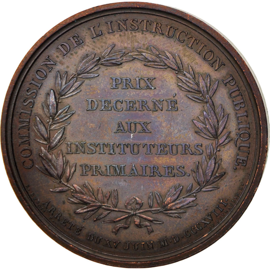 France, Medal, Commission de l'instruction publique, Louis XVIII, Arts &