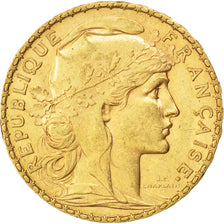 FRANCE, Marianne, 20 Francs, 1904, KM #847, AU(55-58), Gold, Gadoury #1064, 6.43