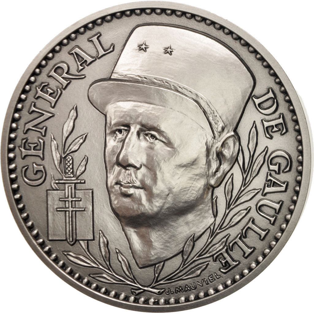 Frankreich, Medal, Général De Gaulle, History, Mauviel, STGL, Silvered bronze