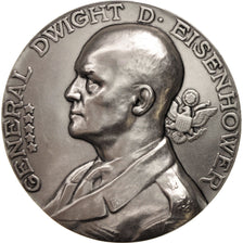 France, Medal, General Dwight D. Eisenhower, History, MS(65-70), Silvered bronze
