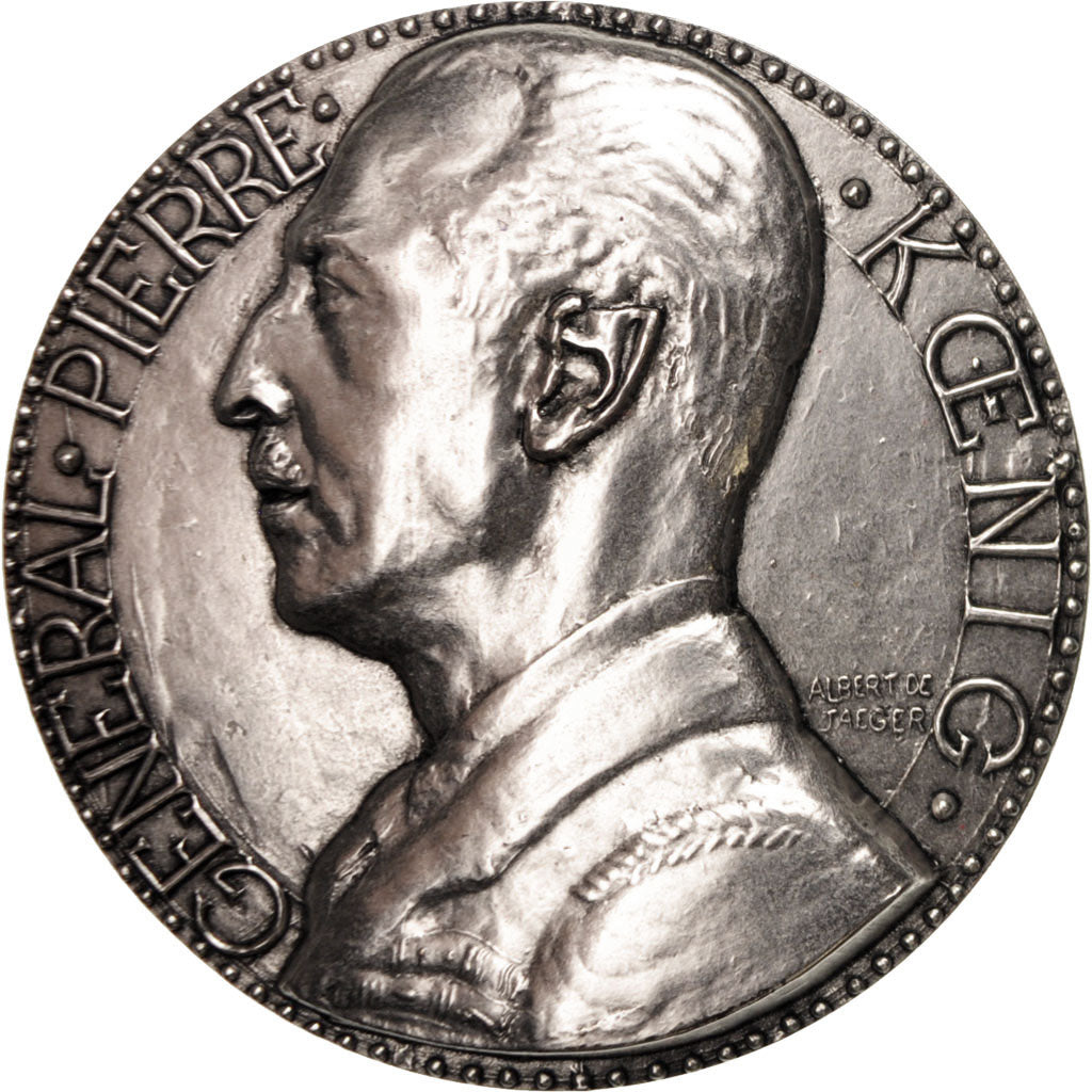 Frankreich, Medal, Général Pierre Koenig, History, STGL, Silvered bronze