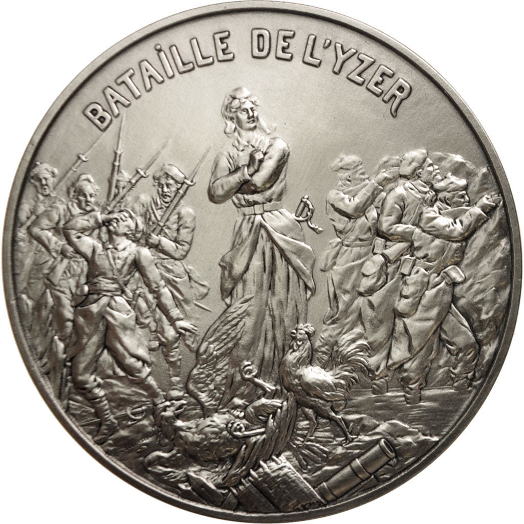 France, Medal, Bataille de l'Yzer, History, MS(65-70), Silvered bronze