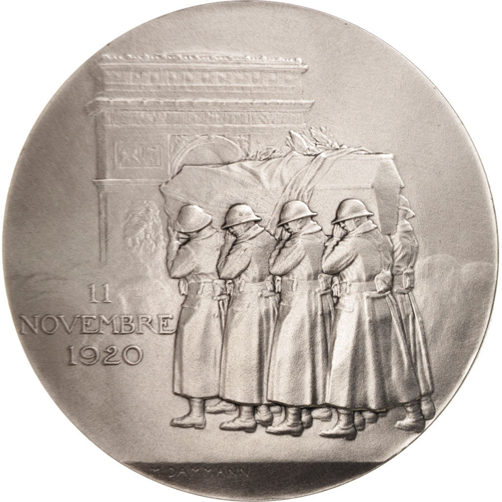 France, Medal, 11 novembre 1920, History, Dammann, MS(65-70), Silvered bronze